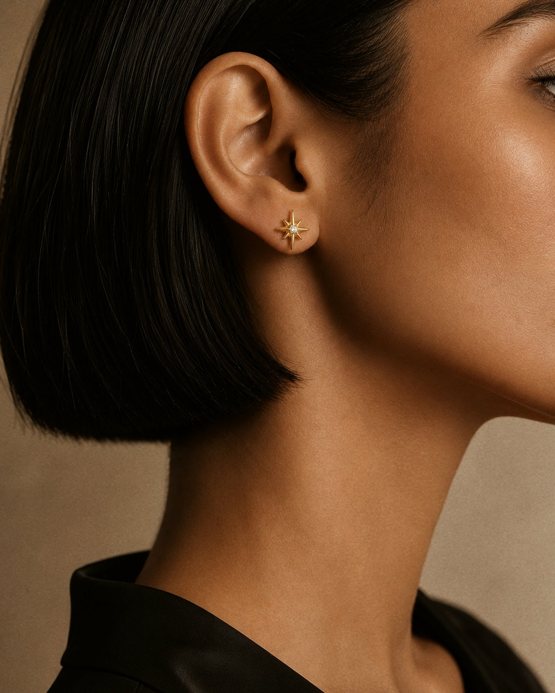NorthStar Stud Earrings in Gold