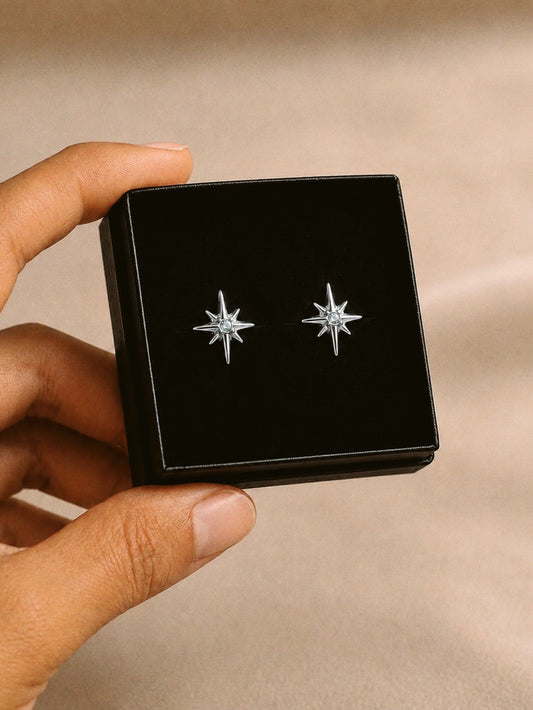 NorthStar Stud Earrings in Silver