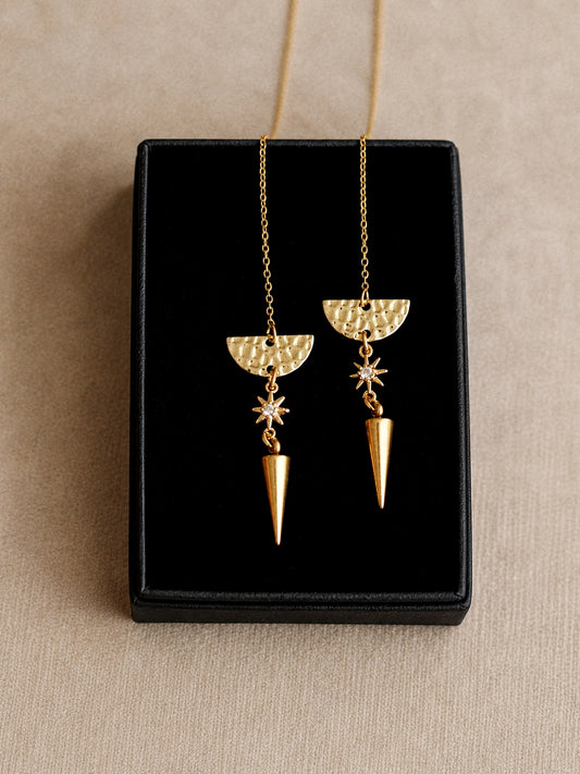 Nova Chain Earrings in Gold / Sparkle Limited Collection