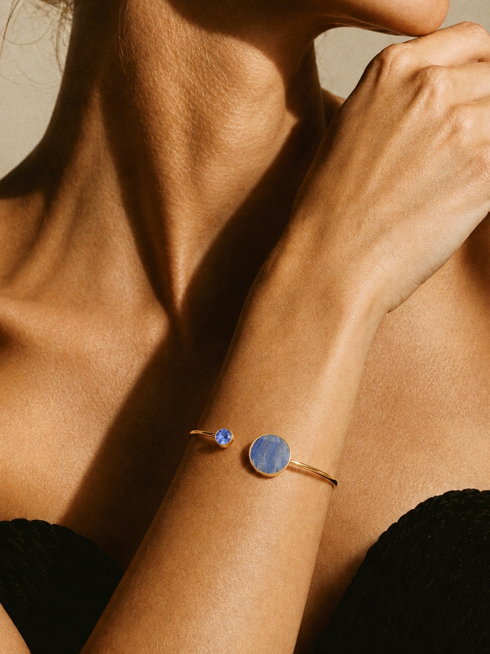 Miranda Adjustable Bangle Gemstone & Swarovski