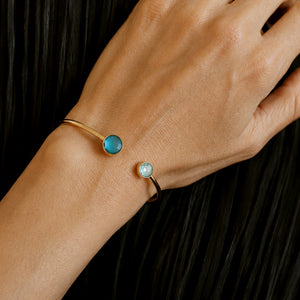 Blue Lagoon Swarovski Open Bangle