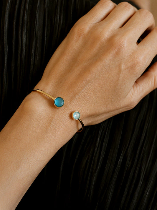 Blue Lagoon Swarovski Open Bangle