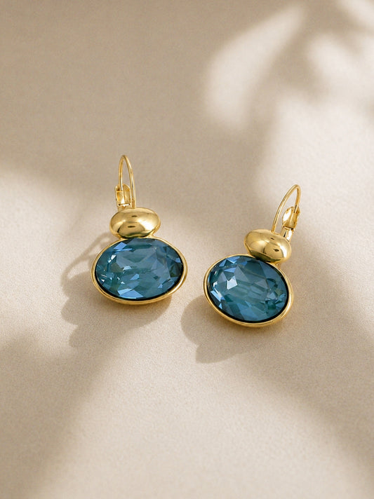 Midnight Swarovski Stone Hoops