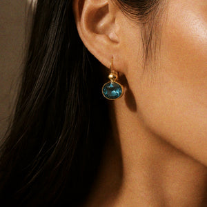 Midnight Swarovski Stone Hoops