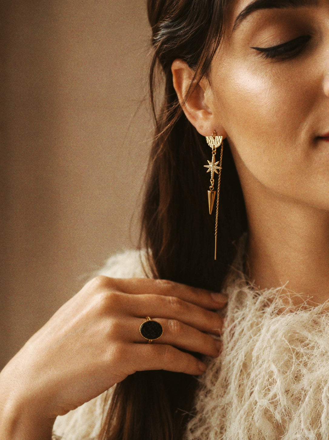 Cynthia Chain Earrings Set of 3 in Gold / Sparkle Limited Collection