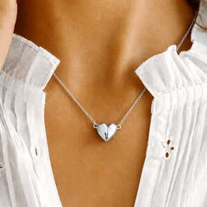 Atlas Magnetic Heart Necklace in Silver