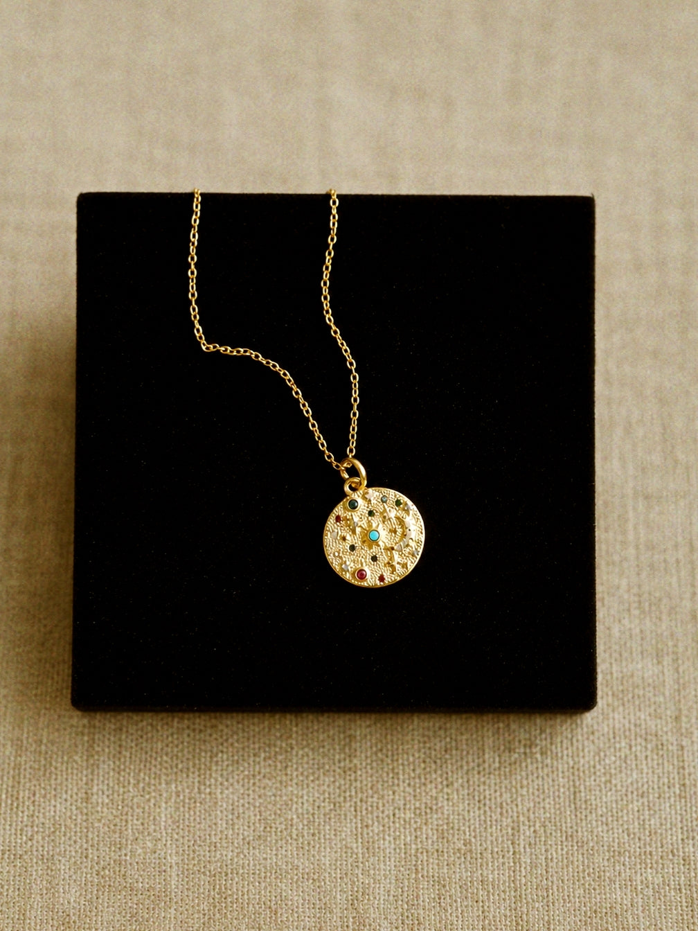 Atlas Coin Stars Necklace Gold