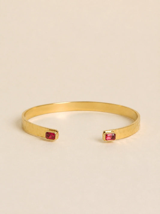 Alexandre Adjustable Bangle Gold / Red