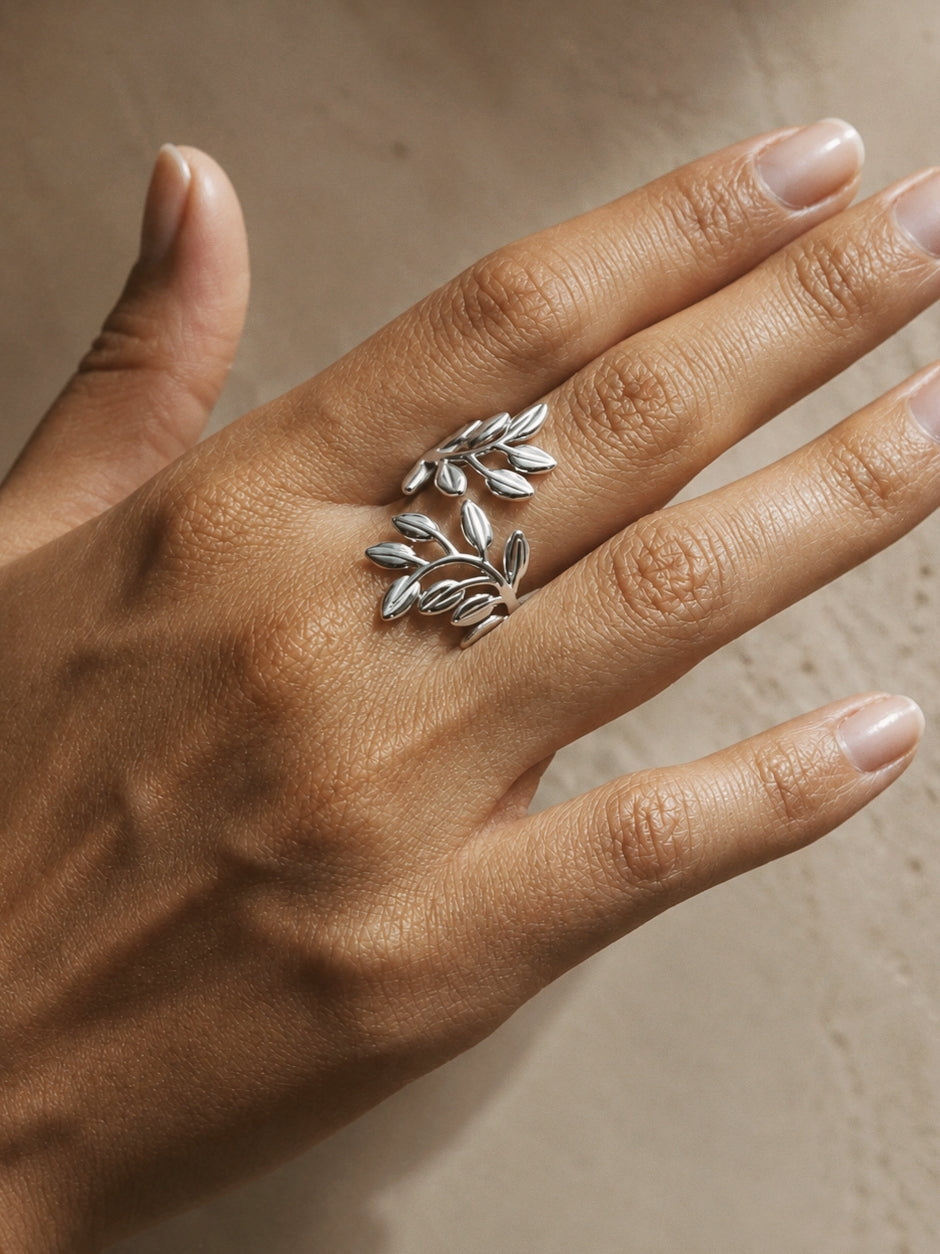 Front Open Branch Ring in Silver