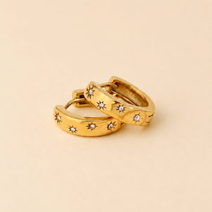 Star Hoops With Zirconia