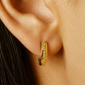 Star Hoops With Zirconia