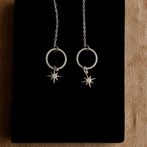 NorthStar Chain Earrings in Silver