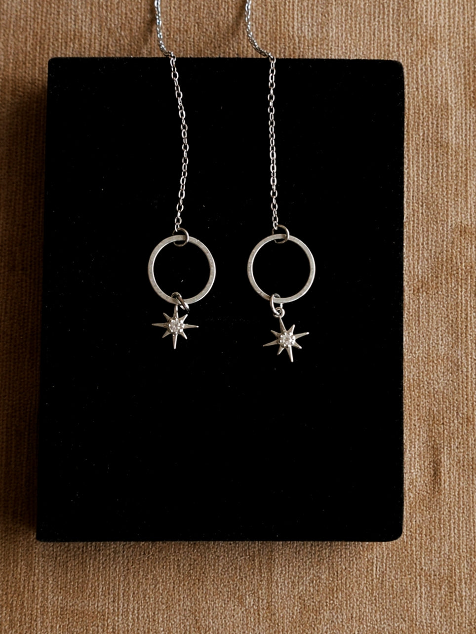 NorthStar Chain Earrings in Silver