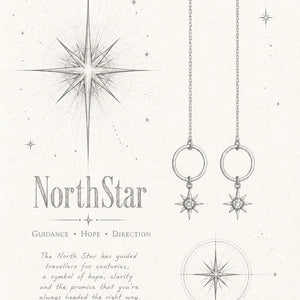NorthStar Chain Earrings in Silver