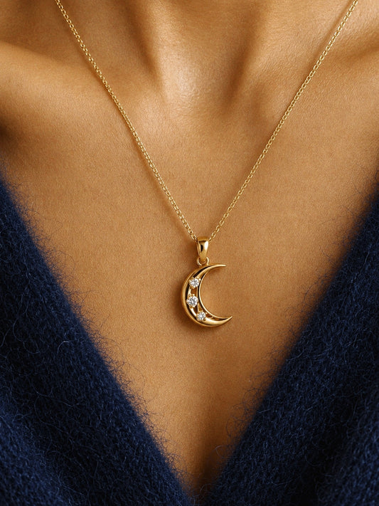 Emilie Moon & Zirconia Necklace