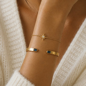 Alexandre Adjustable Bangle Gold / Blue