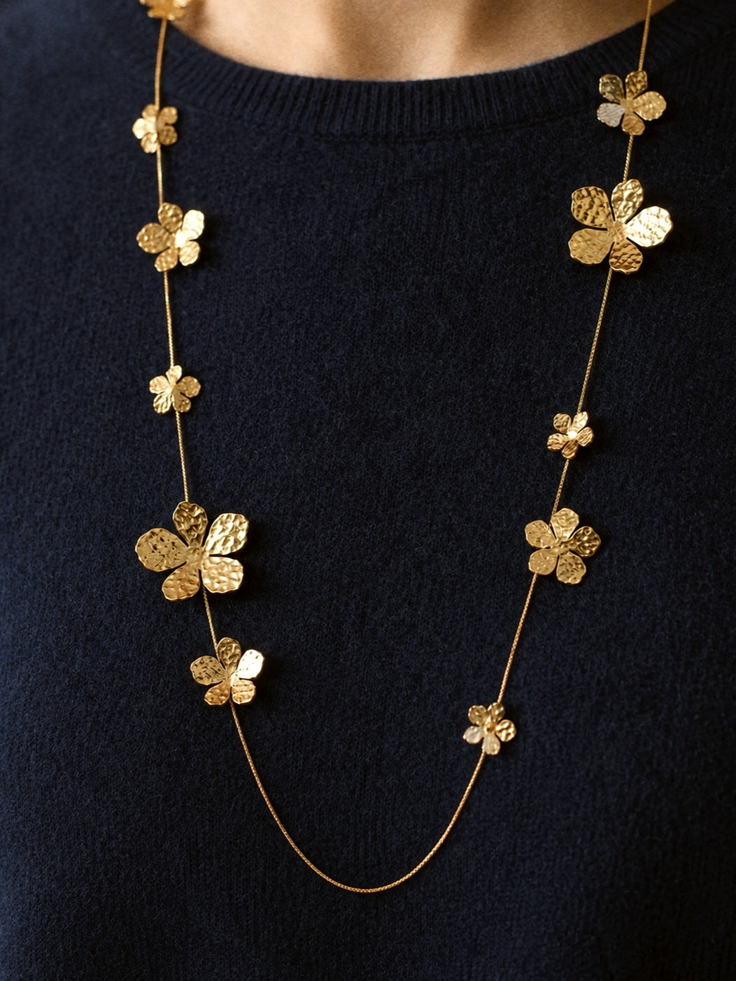 Melania Flower Necklace in Gold
