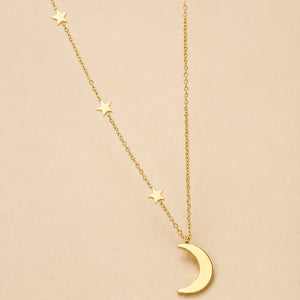 Rhiannon Moon And Stars Necklace Gold