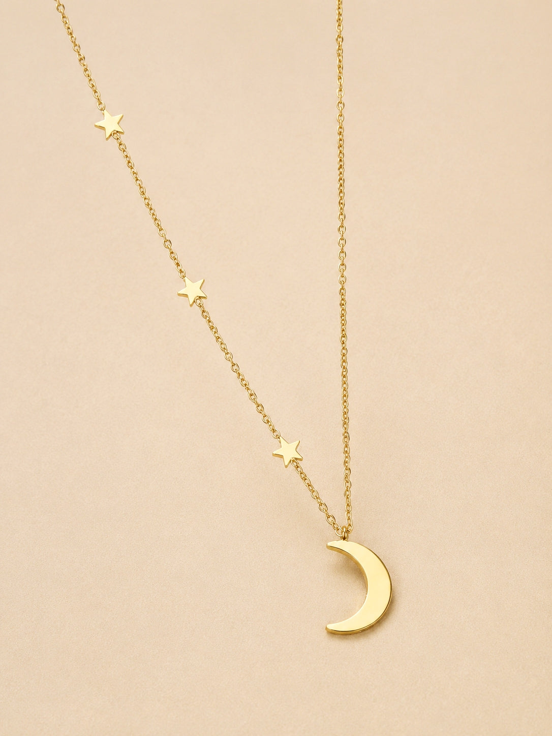 Rhiannon Moon And Stars Necklace Gold