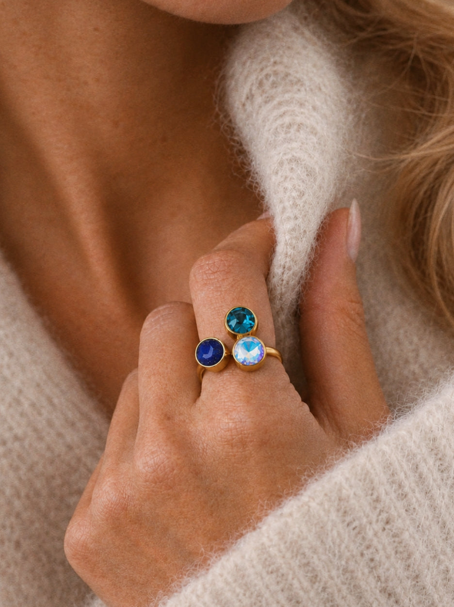 Midnight Magic Swarovski Stone Ring