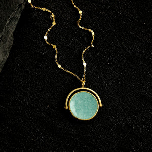 Blue Rotating Gemstone Necklace