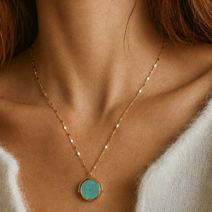 Blue Rotating Gemstone Necklace