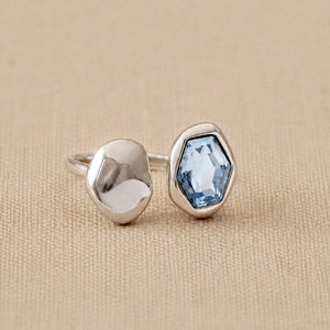 Francesca Open Ring / Blue & Silver