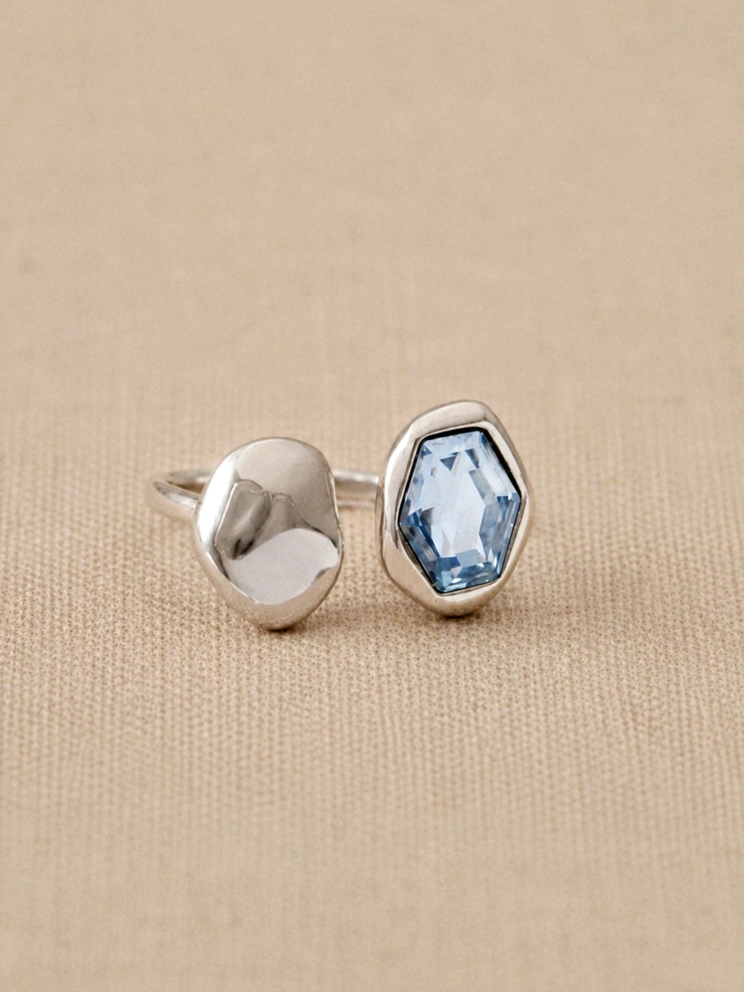 Francesca Open Ring / Blue & Silver