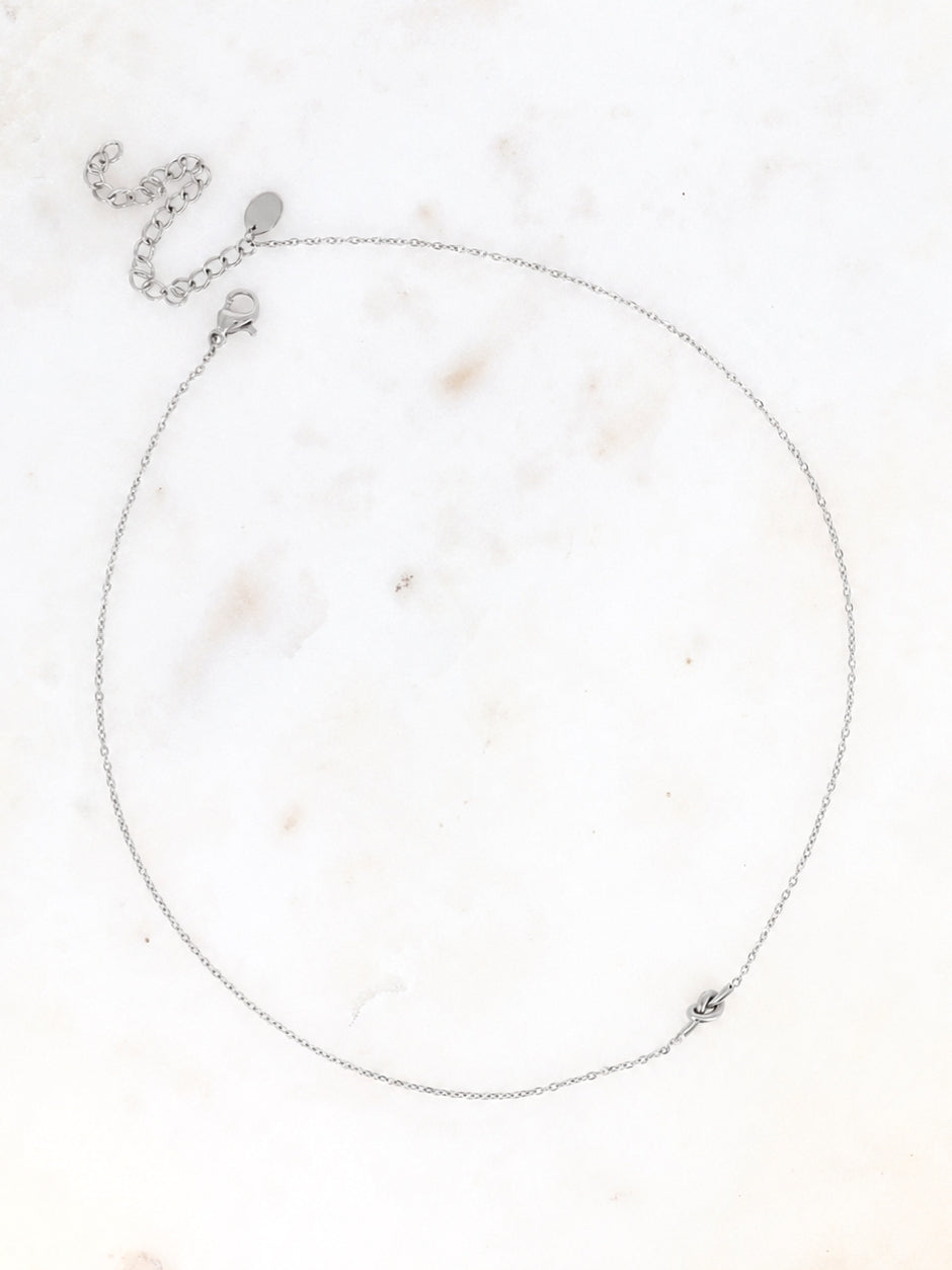 Delicate Knot Necklace in Silver