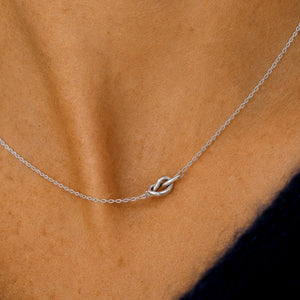 Delicate Knot Necklace in Silver
