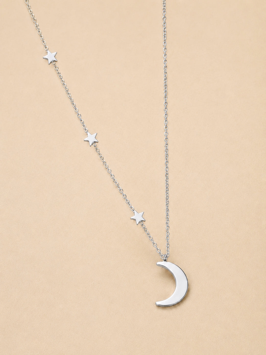 Rhiannon Moon And Stars Necklace Silver