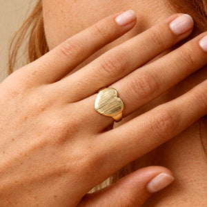 Beautiful Textured Heart Ring
