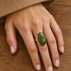 Green Gemstone Statement Ring