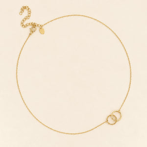 Two Circle Necklace in Gold