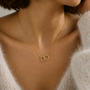 Two Circle Necklace in Gold