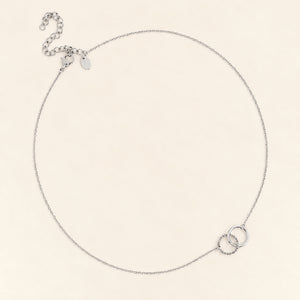 Two Circle Necklace in Silver