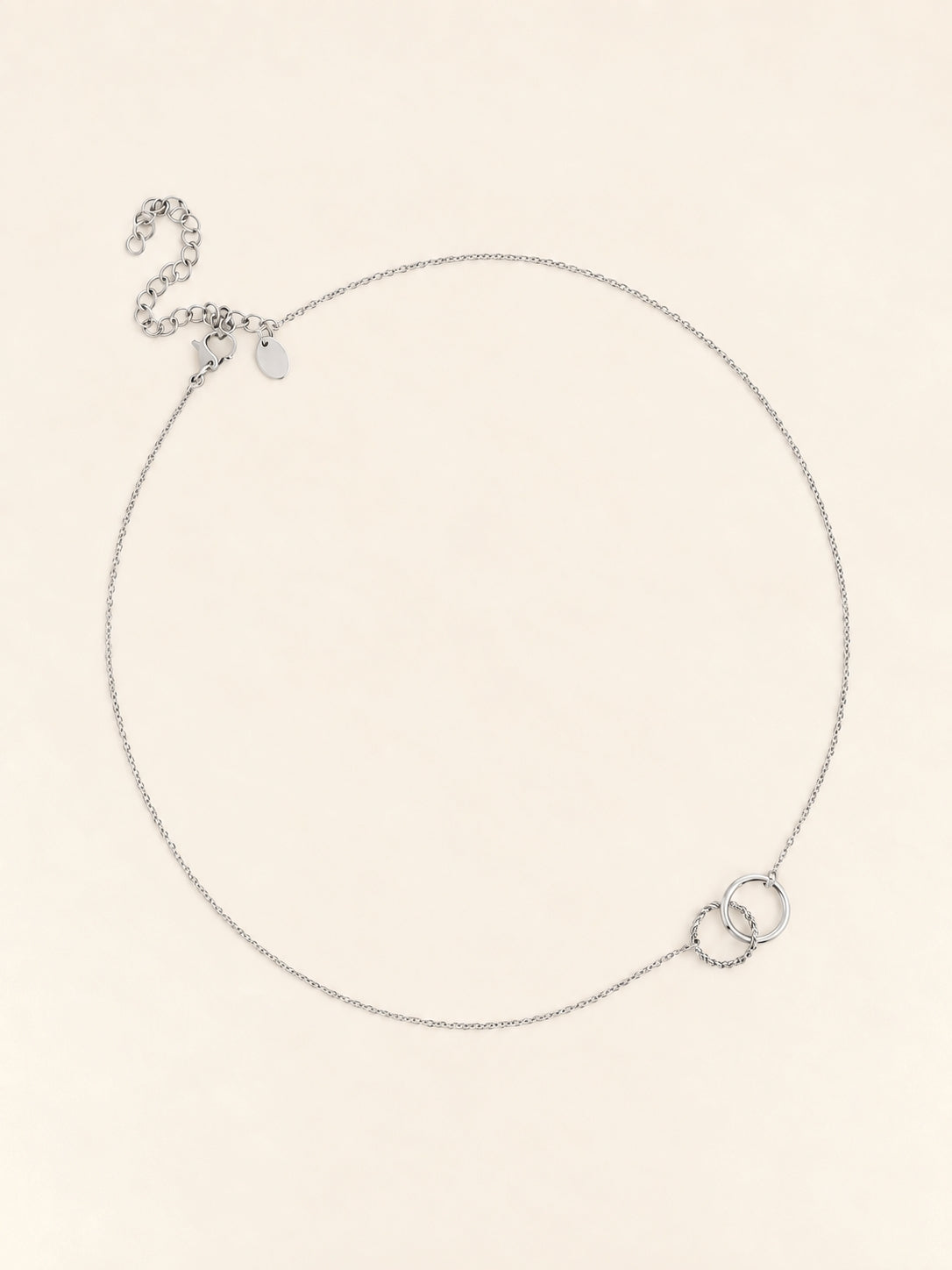 Two Circle Necklace in Silver