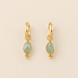 Little Green Aventurine Hoop Earrings