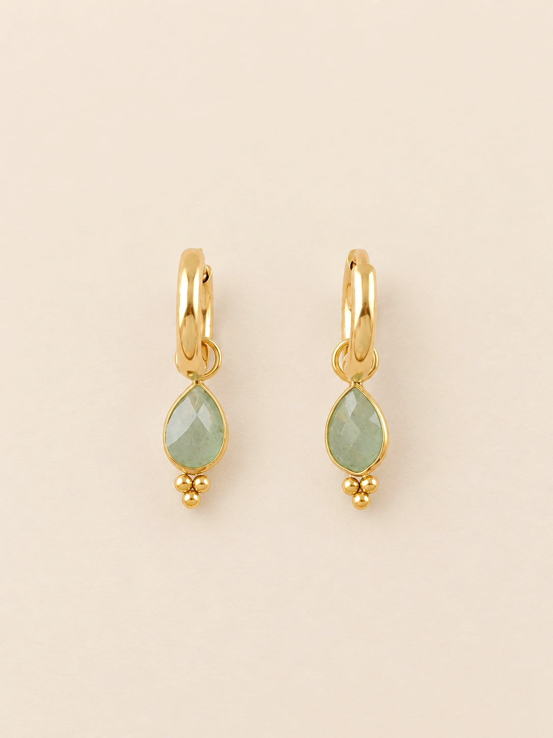 Little Green Aventurine Hoop Earrings