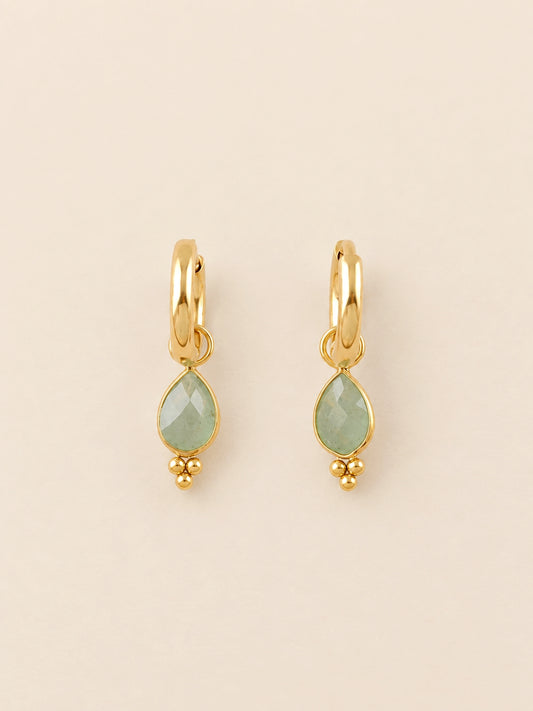 Little Green Aventurine Hoop Earrings