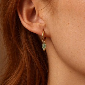 Little Green Aventurine Hoop Earrings