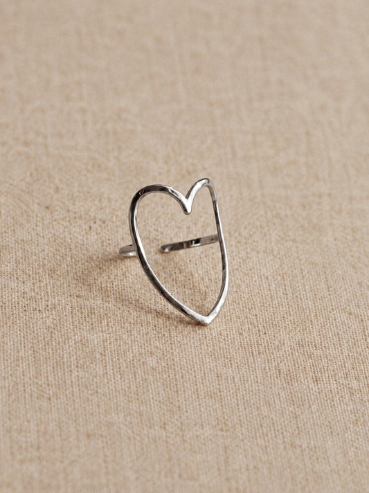 Ivy Heart Ring in Silver