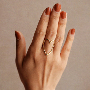 Ivy Heart Ring Gold