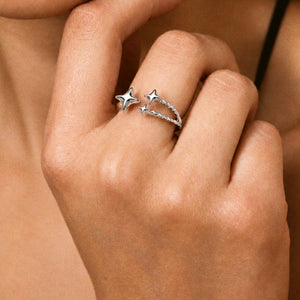 Ester Open Star Ring in Silver