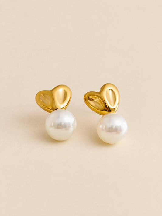 Valerie Heart Earrings in Gold