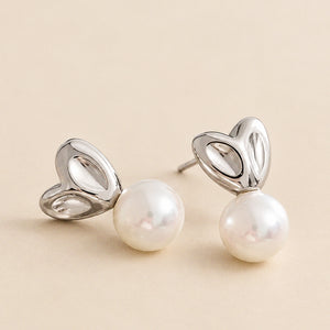 Valerie Heart Earrings in Silver