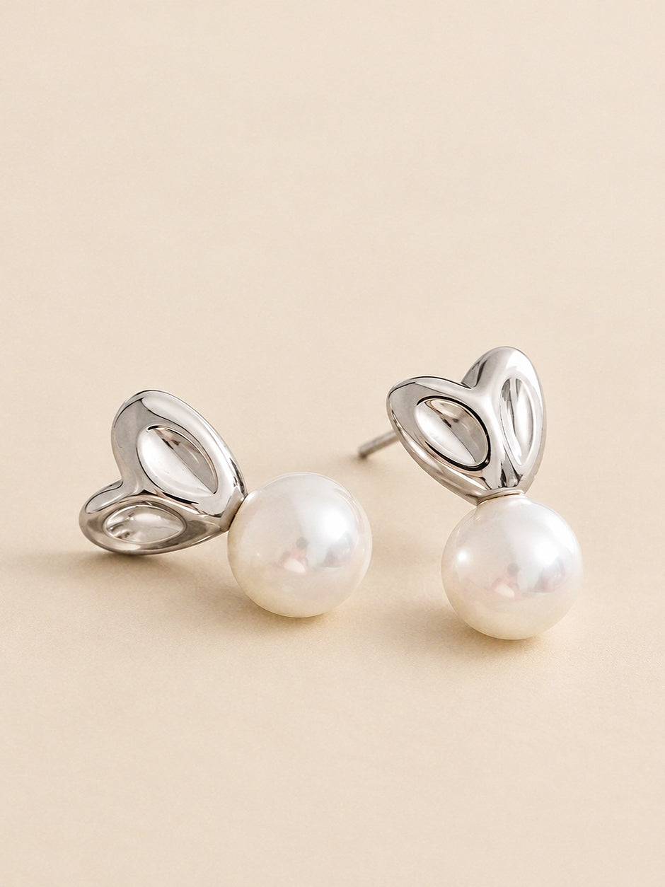 Valerie Heart Earrings in Silver