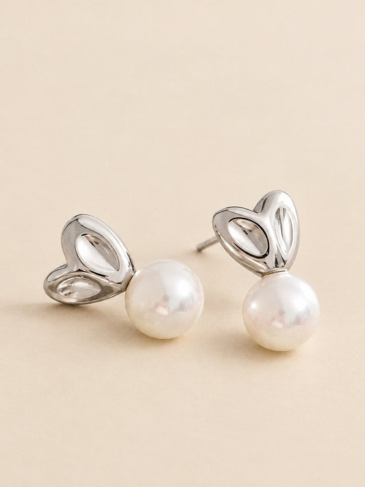 Valerie Heart Earrings in Silver