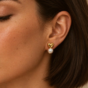 Valerie Heart Earrings in Gold