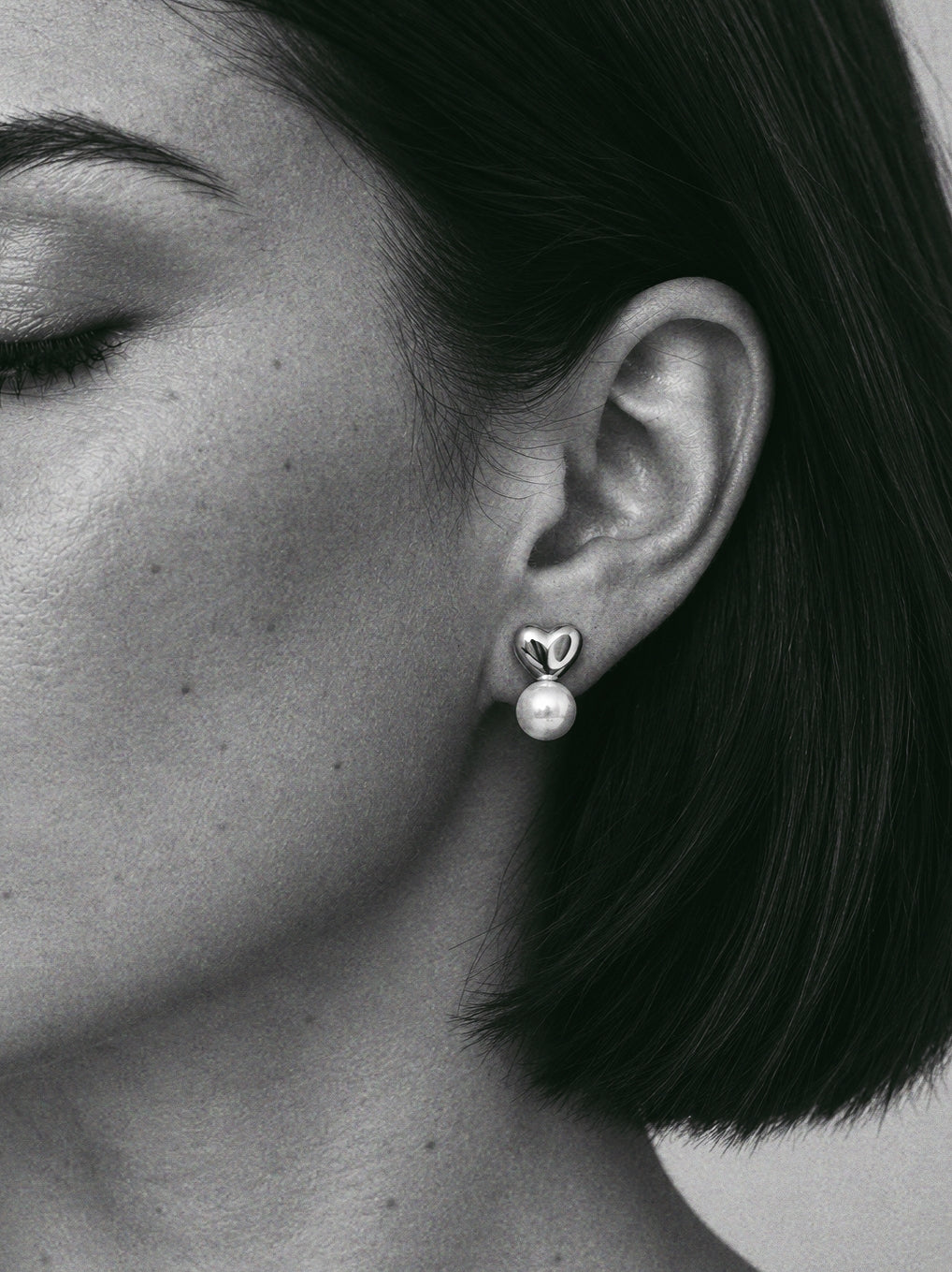 Valerie Heart Earrings in Silver